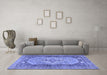 Machine Washable Persian Blue Traditional Rug in a Living Room, wshtr4233blu