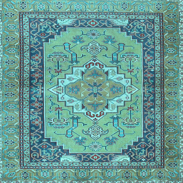 Square Machine Washable Persian Light Blue Traditional Rug, wshtr4233lblu