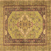 Square Persian Brown Traditional Rug, tr4233brn