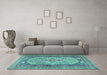 Machine Washable Persian Light Blue Traditional Rug in a Living Room, wshtr4233lblu