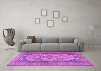 Machine Washable Persian Purple Traditional Rug, wshtr4233pur