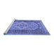 Sideview of Machine Washable Persian Blue Traditional Rug, wshtr4233blu