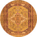 Square Persian Orange Traditional Rug, tr4233org