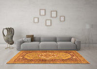 Machine Washable Persian Orange Traditional Rug, wshtr4233org