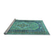 Sideview of Machine Washable Persian Light Blue Traditional Rug, wshtr4233lblu