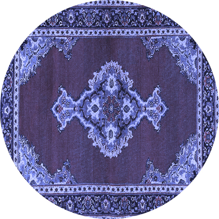 Round Persian Blue Traditional Rug, tr4234blu