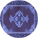 Round Persian Blue Traditional Rug, tr4234blu
