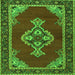 Round Machine Washable Persian Green Traditional Area Rugs, wshtr4234grn