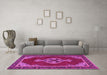 Machine Washable Persian Pink Traditional Rug in a Living Room, wshtr4234pnk