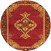 Machine Washable Persian Orange Traditional Area Rugs, wshtr4234org