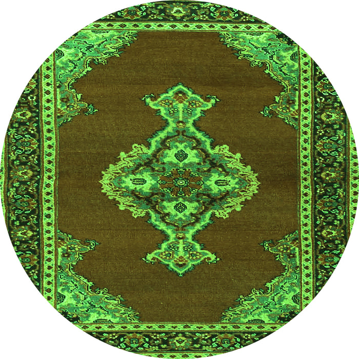 Square Persian Green Traditional Rug, tr4234grn