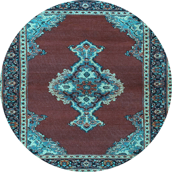 Round Persian Light Blue Traditional Rug, tr4234lblu
