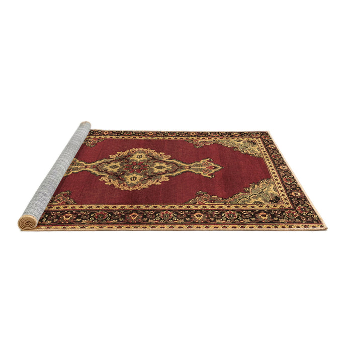 Sideview of Machine Washable Persian Brown Traditional Rug, wshtr4234brn