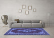 Machine Washable Persian Blue Traditional Rug in a Living Room, wshtr4234blu