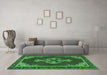 Machine Washable Persian Emerald Green Traditional Area Rugs in a Living Room,, wshtr4234emgrn