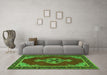 Machine Washable Persian Green Traditional Area Rugs in a Living Room,, wshtr4234grn