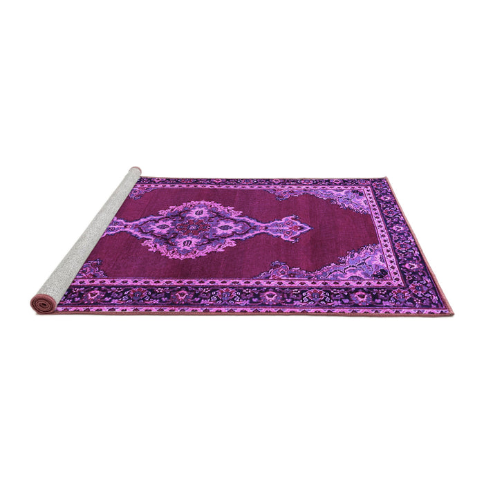 Sideview of Machine Washable Persian Purple Traditional Area Rugs, wshtr4234pur