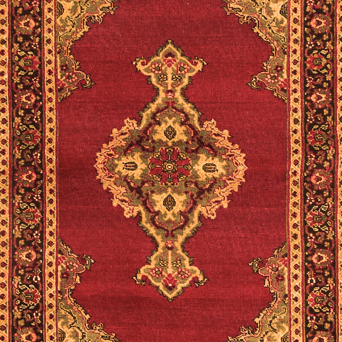 Serging Thickness of Machine Washable Persian Orange Traditional Area Rugs, wshtr4234org