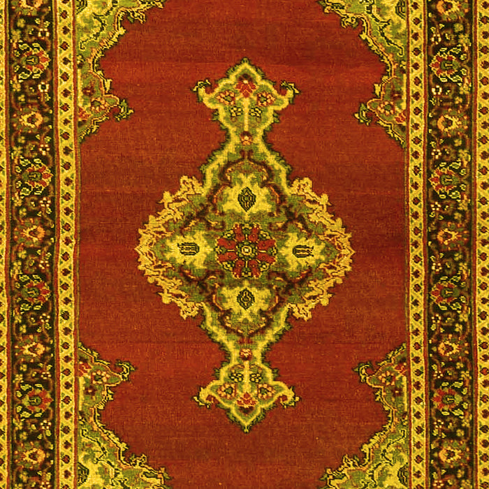 Machine Washable Persian Yellow Traditional Rug, wshtr4234yw