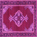 Square Machine Washable Persian Pink Traditional Rug, wshtr4234pnk