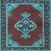 Square Persian Light Blue Traditional Rug, tr4234lblu