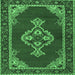 Square Persian Emerald Green Traditional Rug, tr4234emgrn