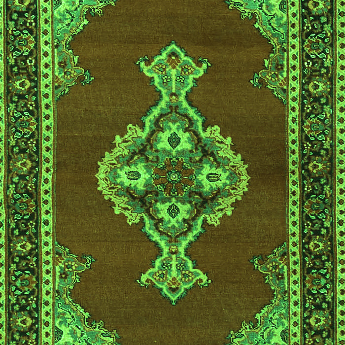 Serging Thickness of Machine Washable Persian Green Traditional Area Rugs, wshtr4234grn