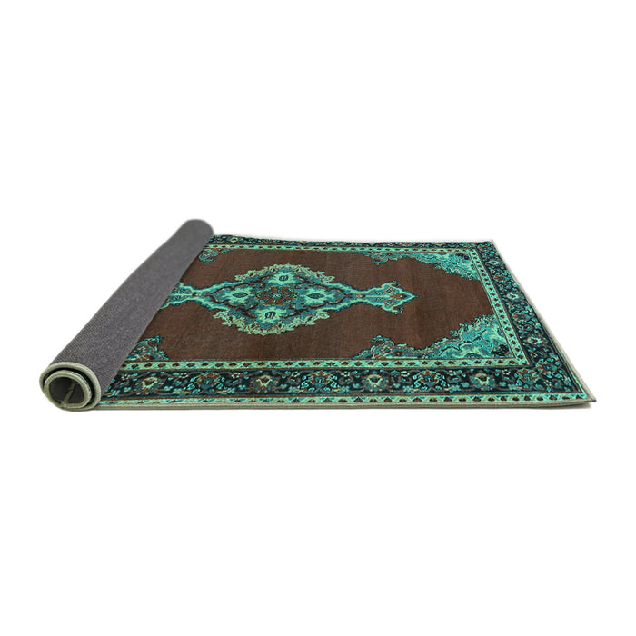 Sideview of Persian Turquoise Traditional Rug, tr4234turq