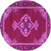 Round Persian Pink Traditional Rug, tr4234pnk