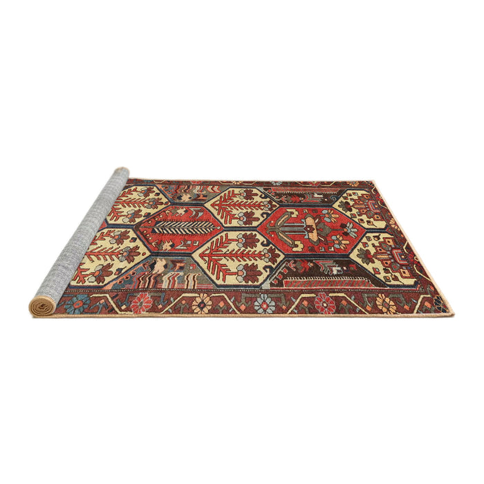 Sideview of Machine Washable Traditional Tomato Red Rug, wshtr4235