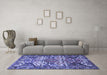 Machine Washable Persian Blue Traditional Rug in a Living Room, wshtr4235blu