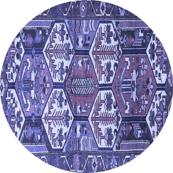 Round Persian Blue Traditional Rug, tr4235blu