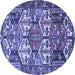 Round Persian Blue Traditional Rug, tr4235blu