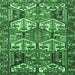 Square Persian Emerald Green Traditional Rug, tr4235emgrn