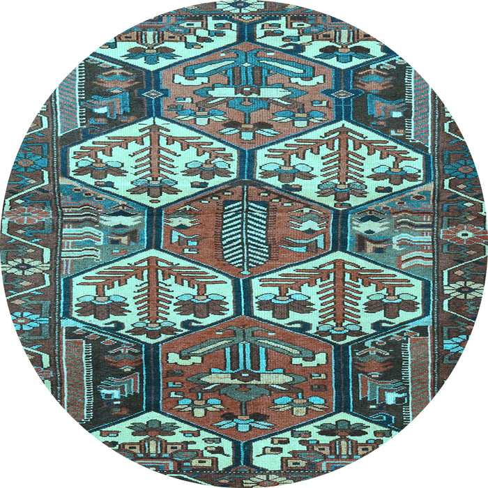 Round Persian Light Blue Traditional Rug, tr4235lblu