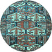 Round Persian Light Blue Traditional Rug, tr4235lblu