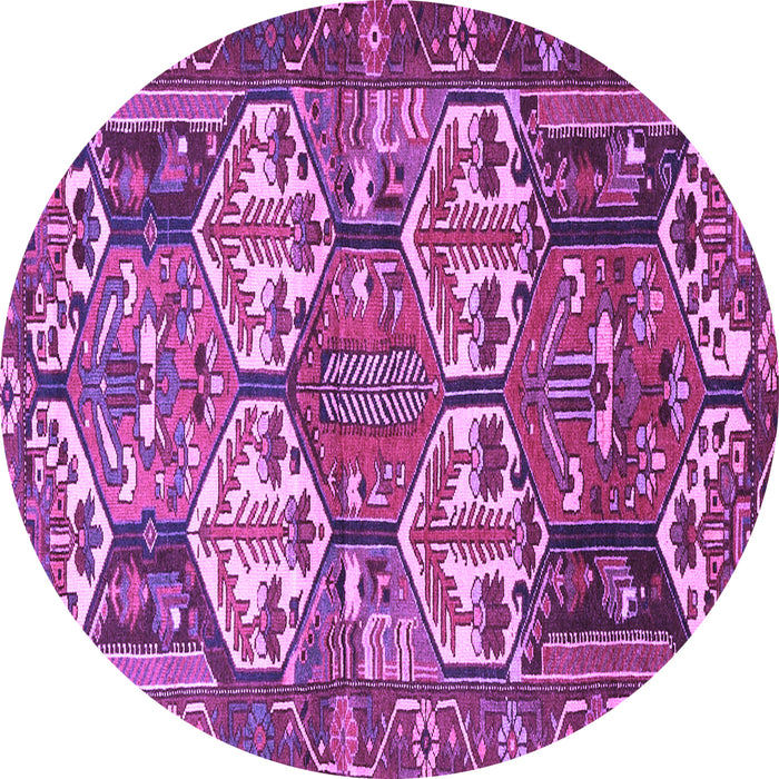 Round Persian Purple Traditional Rug, tr4235pur