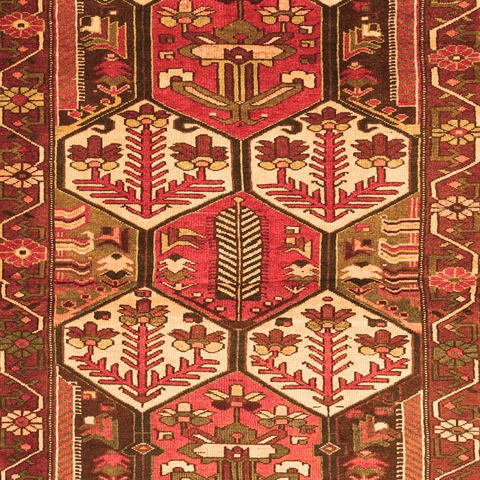 Serging Thickness of Machine Washable Persian Orange Traditional Area Rugs, wshtr4235org