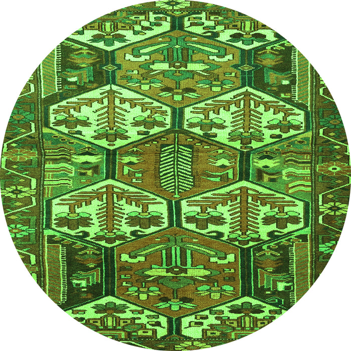 Square Persian Green Traditional Rug, tr4235grn