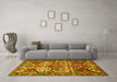 Machine Washable Persian Yellow Traditional Rug in a Living Room, wshtr4235yw