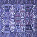 Square Persian Blue Traditional Rug, tr4235blu