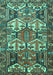 Machine Washable Persian Turquoise Traditional Area Rugs, wshtr4235turq