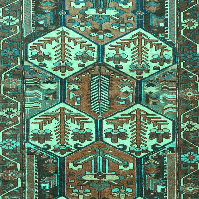Machine Washable Persian Turquoise Traditional Area Rugs, wshtr4235turq