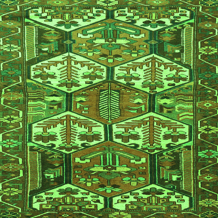 Serging Thickness of Persian Green Traditional Rug, tr4235grn