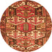 Square Persian Orange Traditional Rug, tr4235org