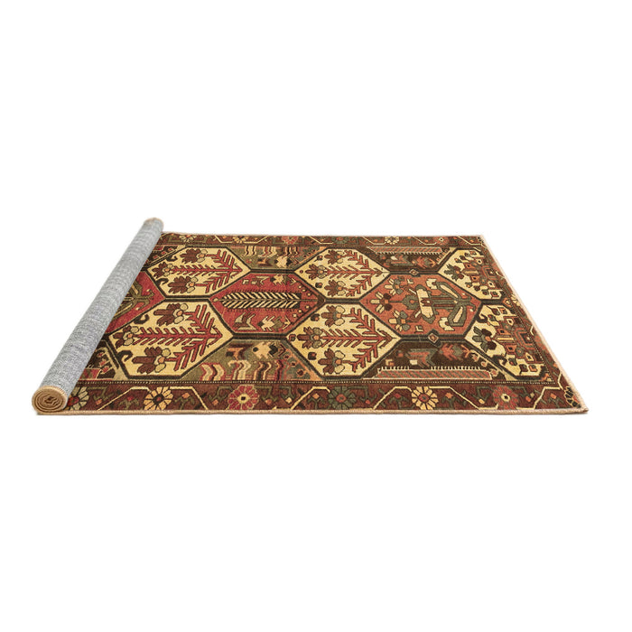 Sideview of Machine Washable Persian Brown Traditional Rug, wshtr4235brn