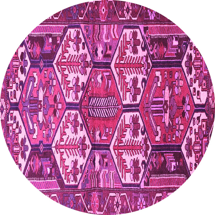 Round Persian Pink Traditional Rug, tr4235pnk
