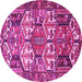 Round Persian Pink Traditional Rug, tr4235pnk