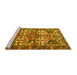 Sideview of Machine Washable Persian Yellow Traditional Rug, wshtr4235yw