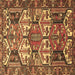 Square Machine Washable Persian Brown Traditional Rug, wshtr4235brn